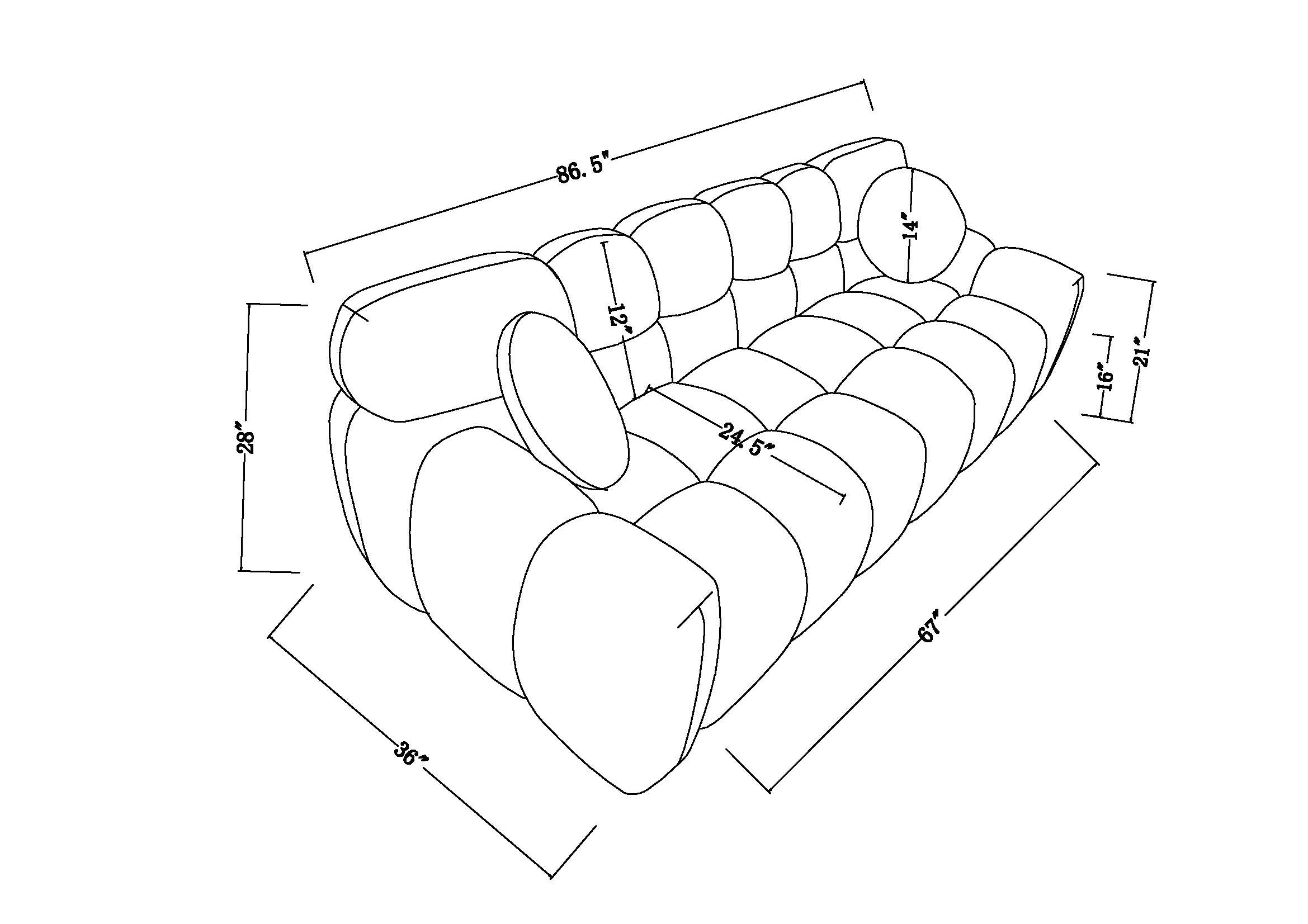 Green Boucle 3-Seater Sofa