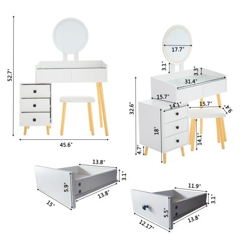 White Glass Vanity Table