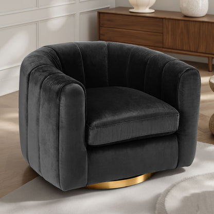 A Single-seat Rotary Sofa Upholstered In Velvet Fabric