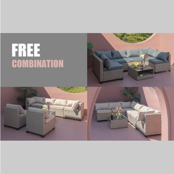Gray Modern Patio Sofa