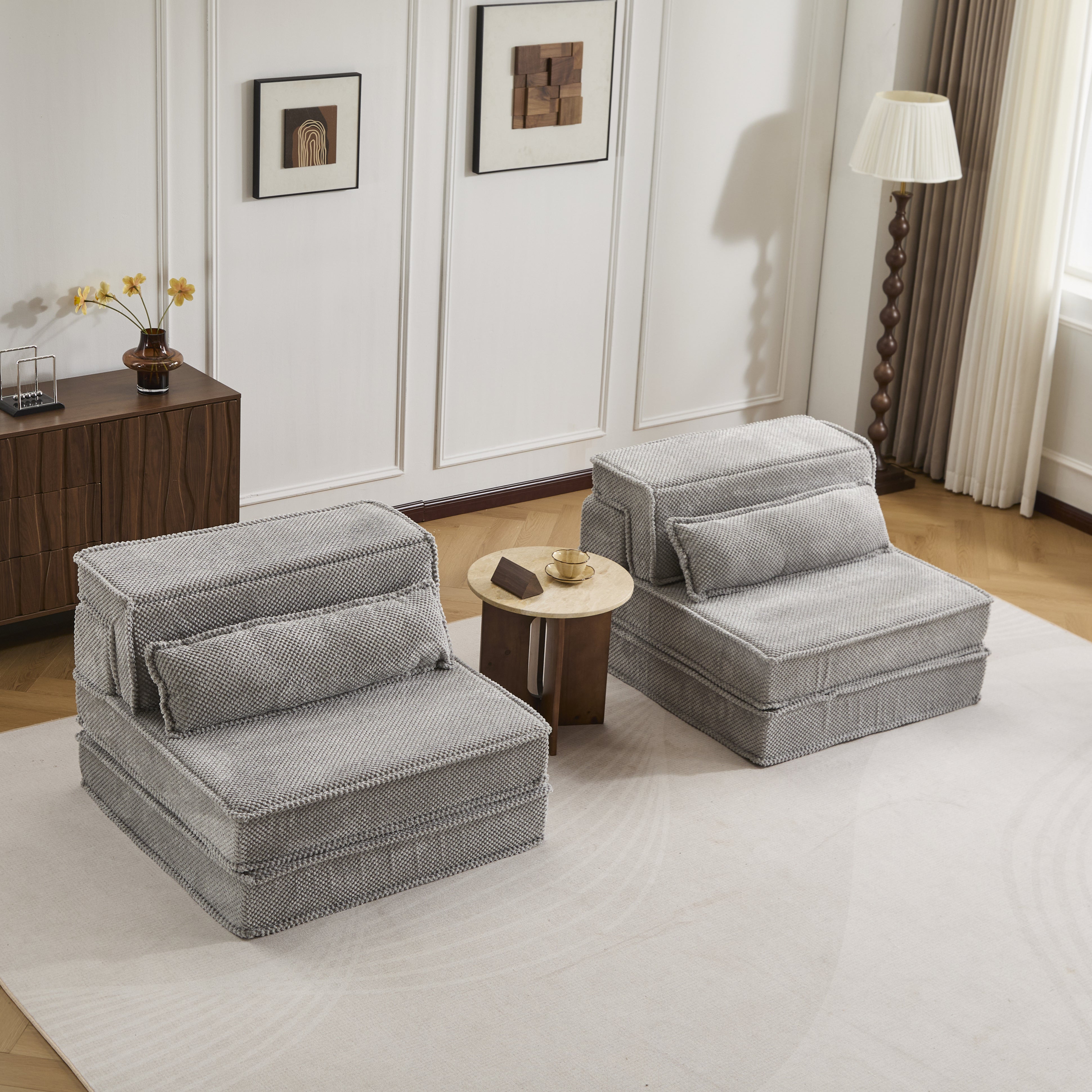 Light Grey 2-Seater Pillows