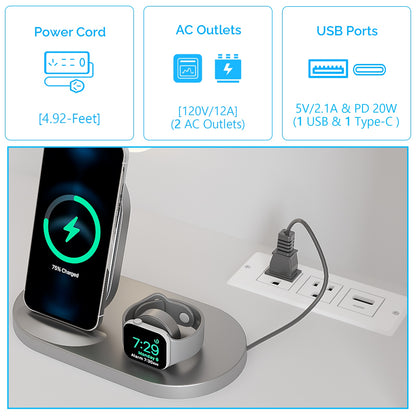 White Vanity Desk With Mirror And Lights, Modern Makeup Vanity Table W-7 Drawers And 4 Storage Shelves, Bedroom Dressing Table With Cushioned Stool, 10 LED Lights, 3 Lighting Modes White