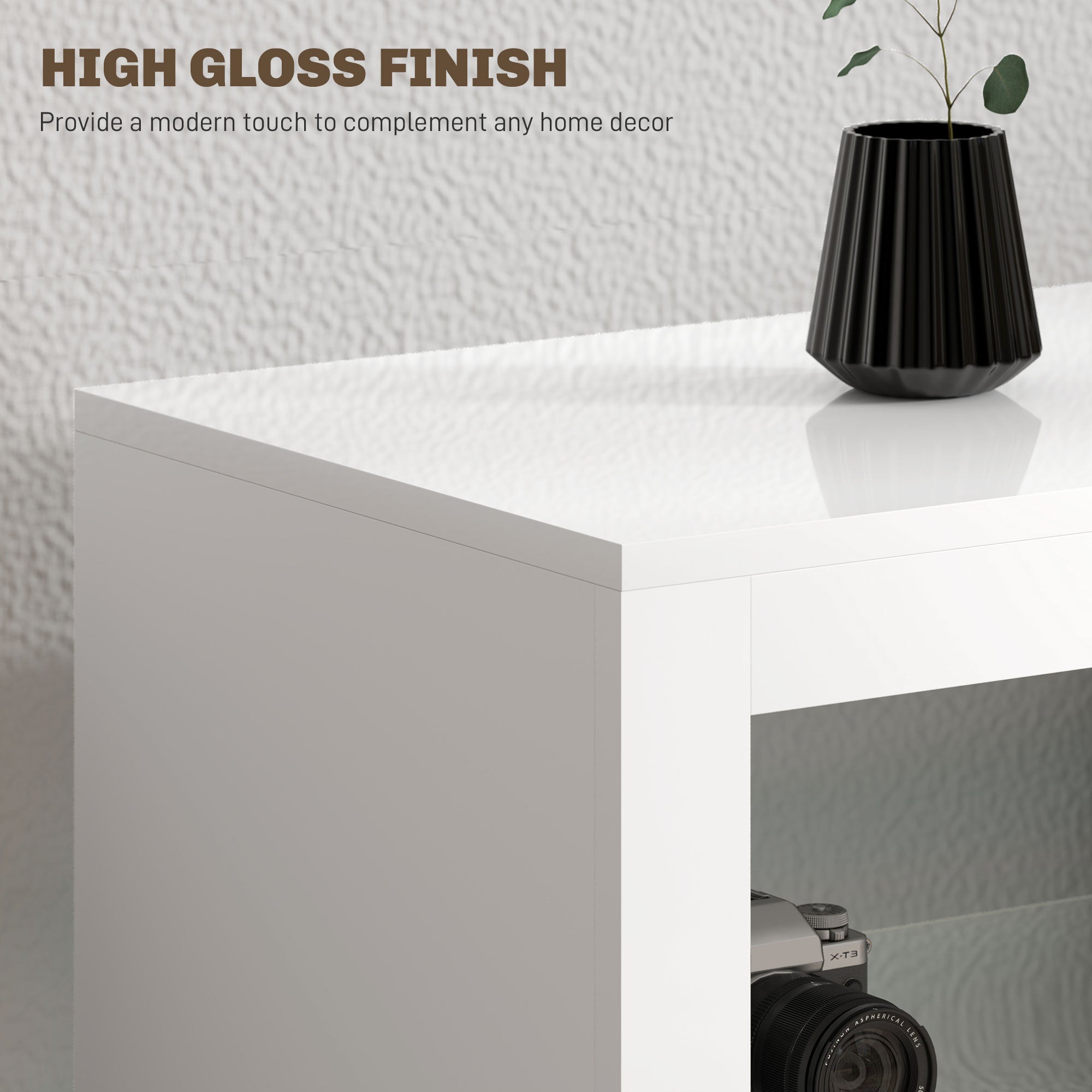 Gloss White LED TV Stand