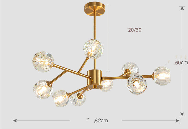 Crystal Copper Chandelier