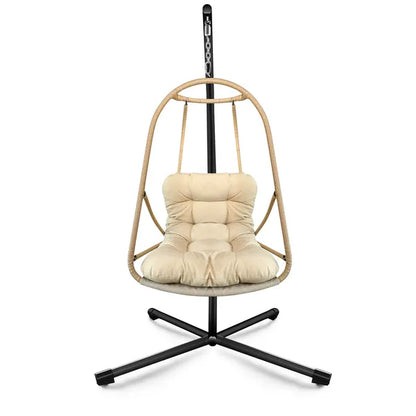 JESE Swing Egg Chair With Stand – Foldable Hanging Chair For Indoor & Outdoor Use – 300lbs Capacity