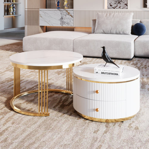 White Round Nesting Tables