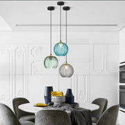 Leaf Pattern Glass Chandelier