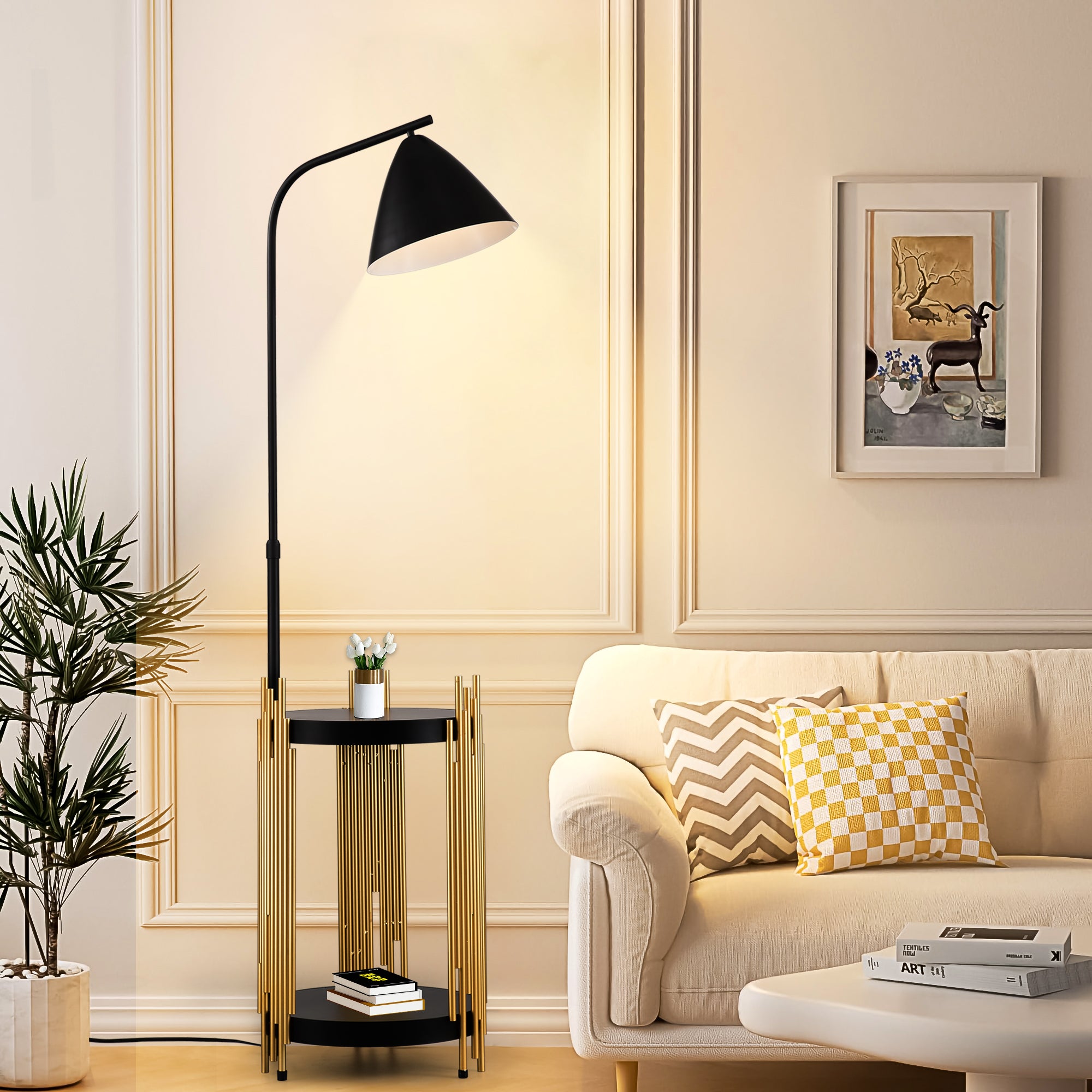 Gold Black Floor Lamp