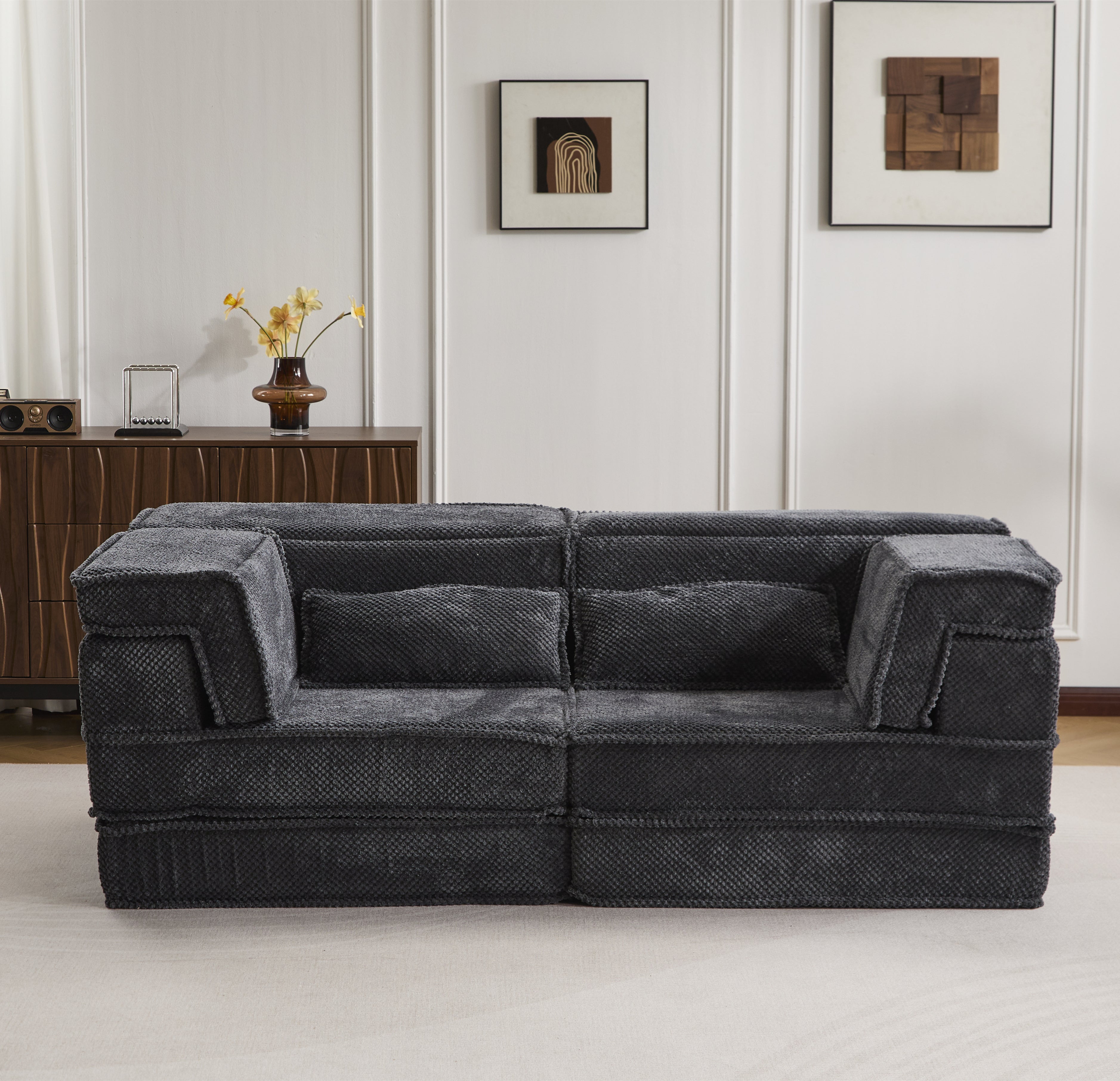 Dark Grey Modular Loveseat