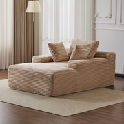 Beige Corduroy Chaise Lounge
