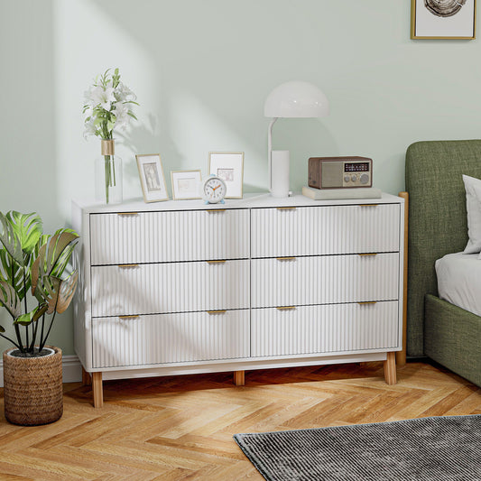 6 Drawer Double Dresser for Bedroom