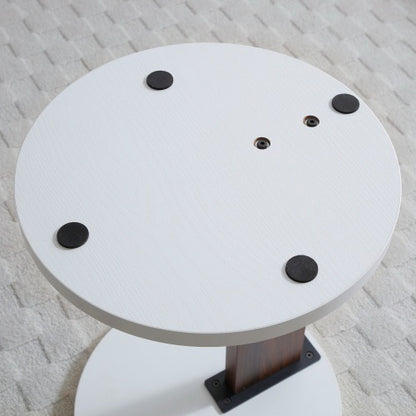 C-Shaped End Table, Small Side Table For Couch, Sofa Table With Wood Frame For Living Room, Bedroom, Bedside, Rustic