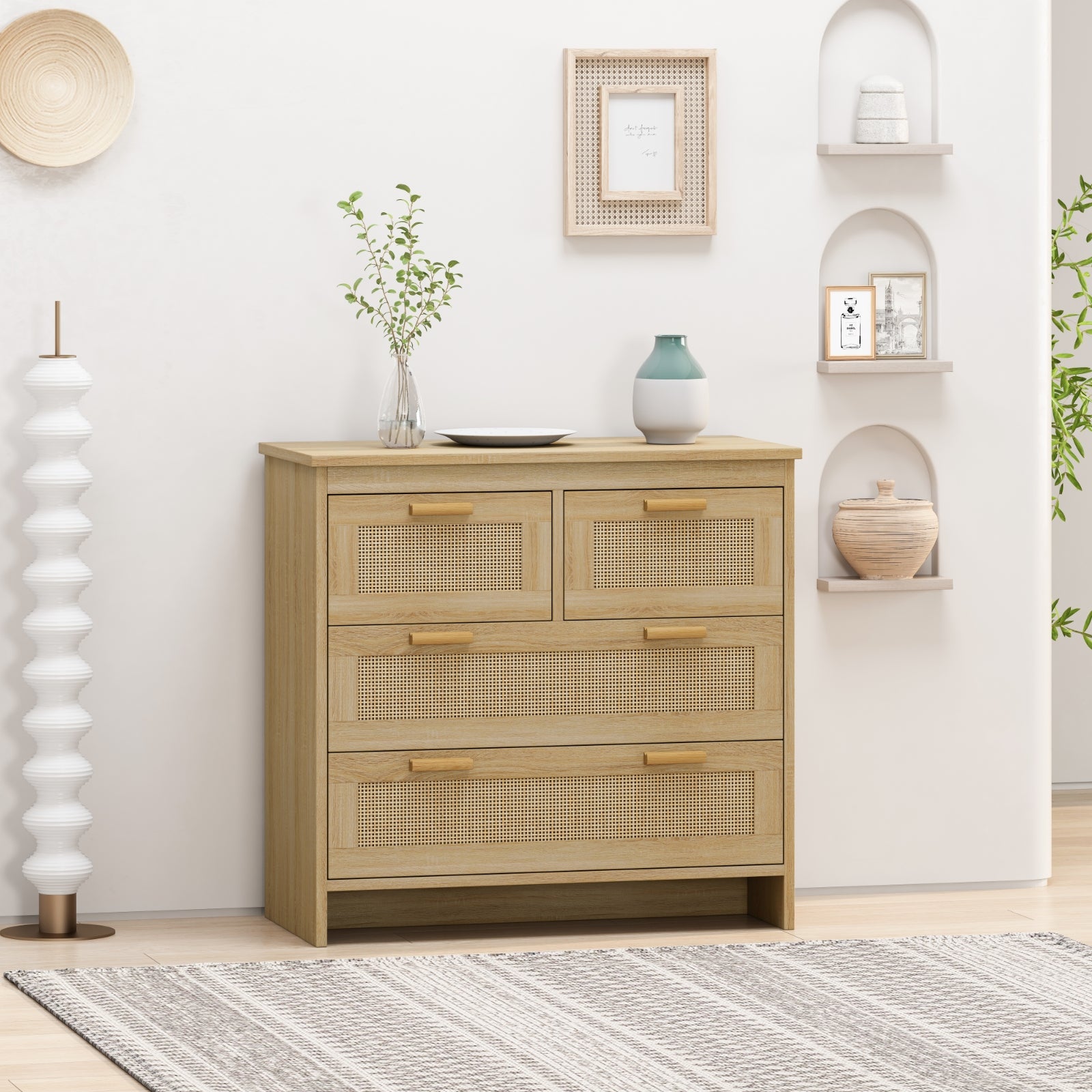 Natural Rattan Cabinet Drawers