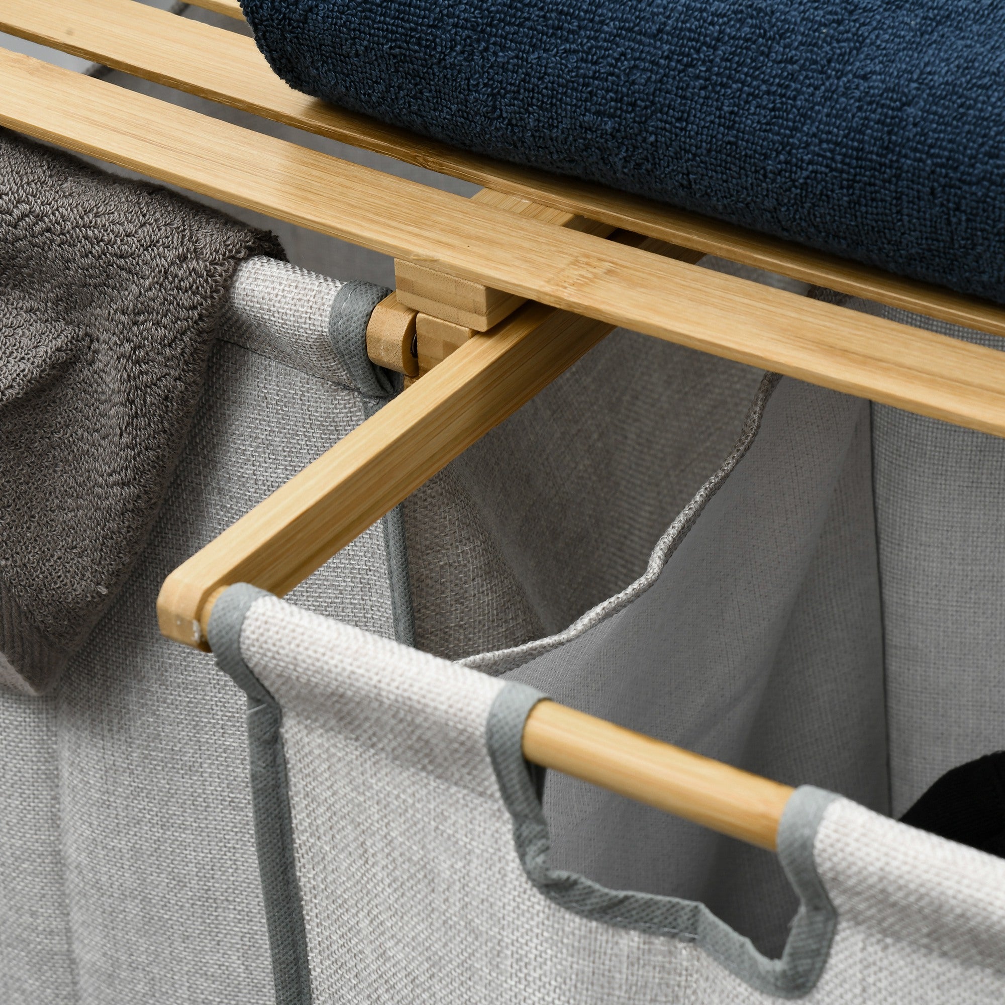 Bamboo Double Laundry Hamper
