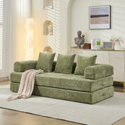 Green Chenille Floor Sofa