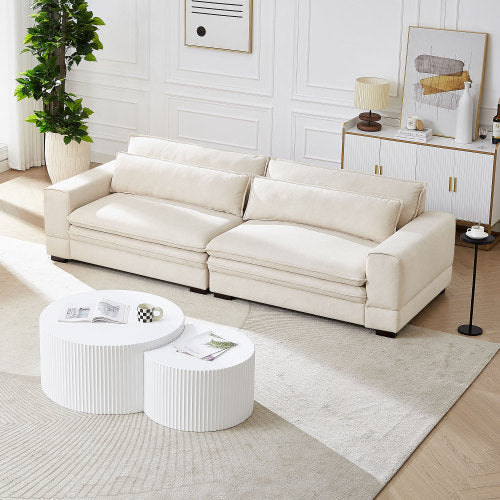 Beige Modern Fabric Sofa