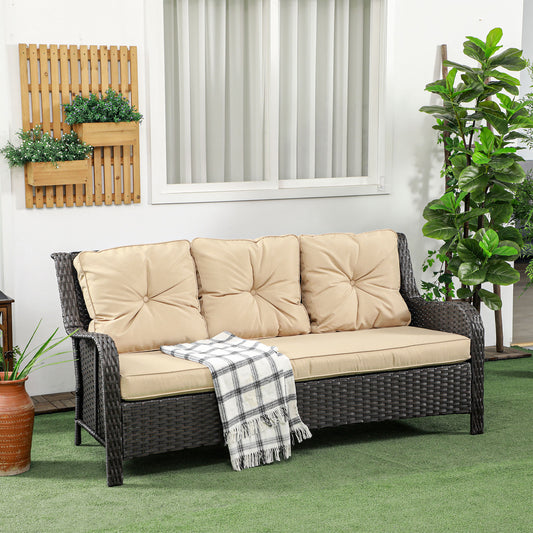 3-Seater Outdoor Sofa w/ 4" Thick Cushions
