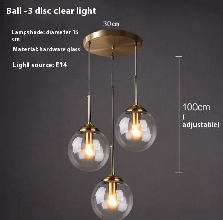 Simple Modern Round Glass Ball Chandelier