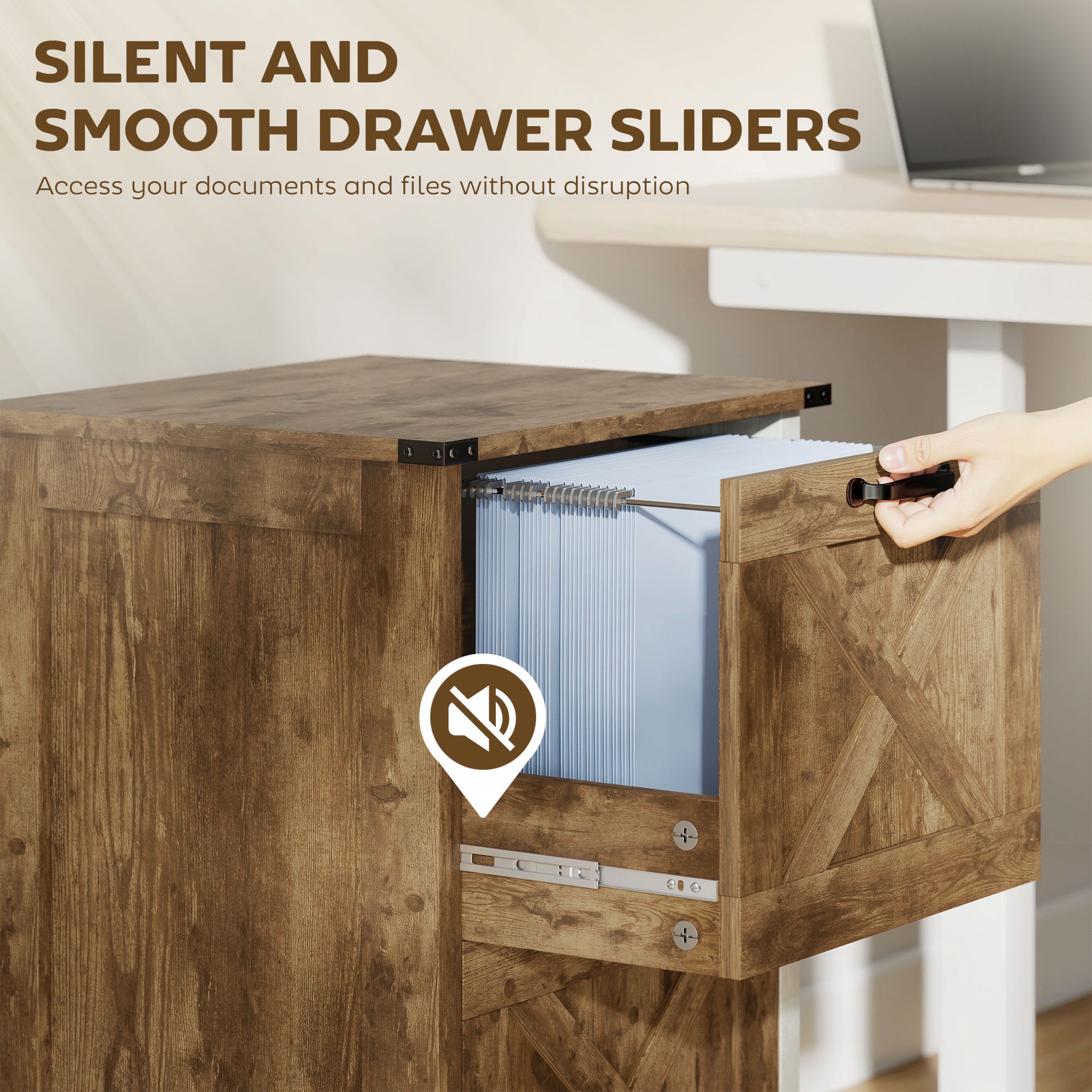 Rustic Brown File Cabinet