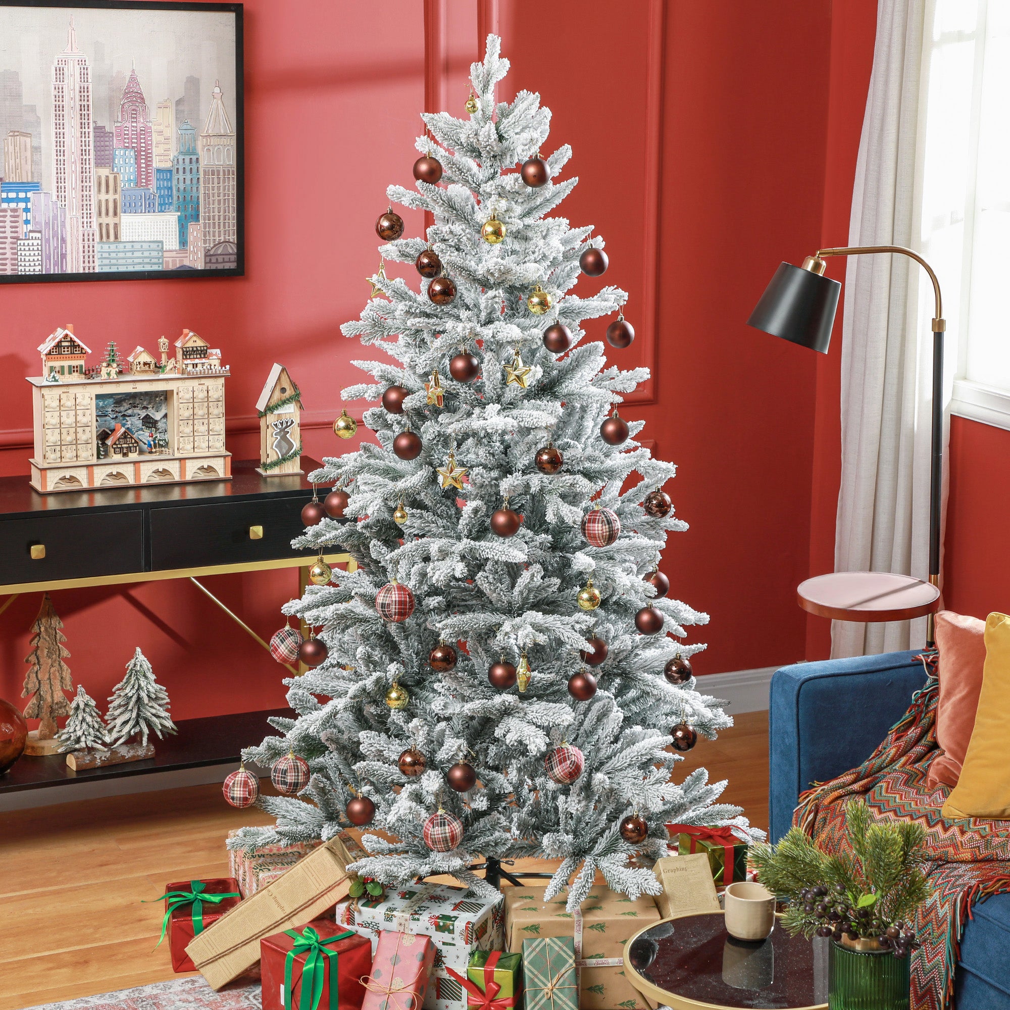 Green Flocked Christmas Tree