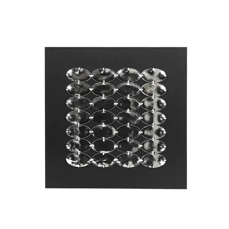 Black square decorbites gilded fabric hanging painting with silver oval sequins for living room art decorbites gilded fabric
