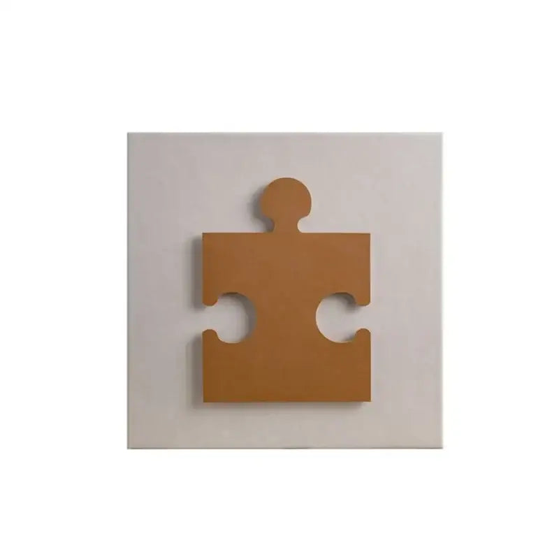 Minimalist tan puzzle piece wall art with matte finish and clean edges for decorbites gilded fabric hanging painting