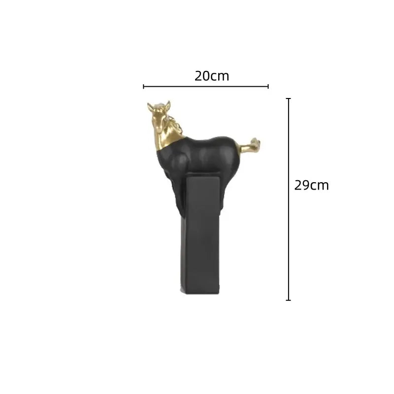 Abstract black and gold horse statue decorbites horse statue sleek modern resin sculpture for living room decor