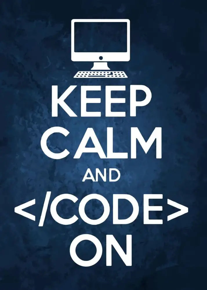 White graphic poster with stylized computer monitor and keyboard for abstract programmer gamer decor by DecorBites