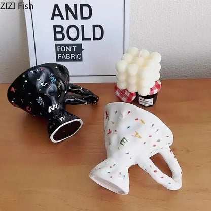 Black and white ceramic mug with decorbites colorful icing abstract splatter pattern for dining room decorbites decorative ceramic mug
