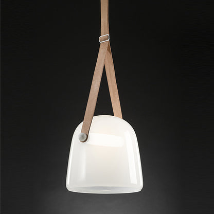 Post Modern Creative Leather Strap Glass Chandelier