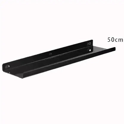 Black metal wall shelf 50cm long for home decor by DecorBites acrylic wall shelf organizer