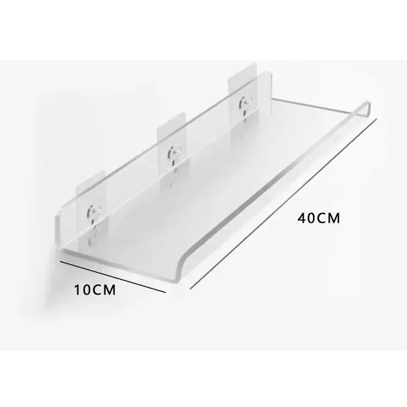 Clear acrylic wall shelf organizer by decorbites 40cm by 10cm for modern home decor display and storage