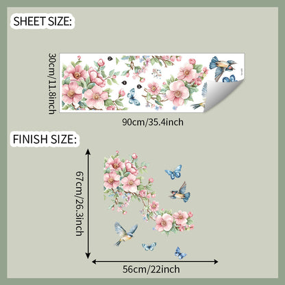 Branch Leaf Bird Butterfly Bedroom Home Beautification Decoration Wall Sticker