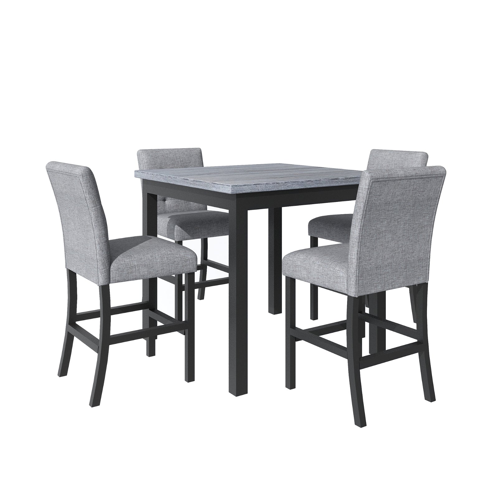 Gray Wood Dining Set