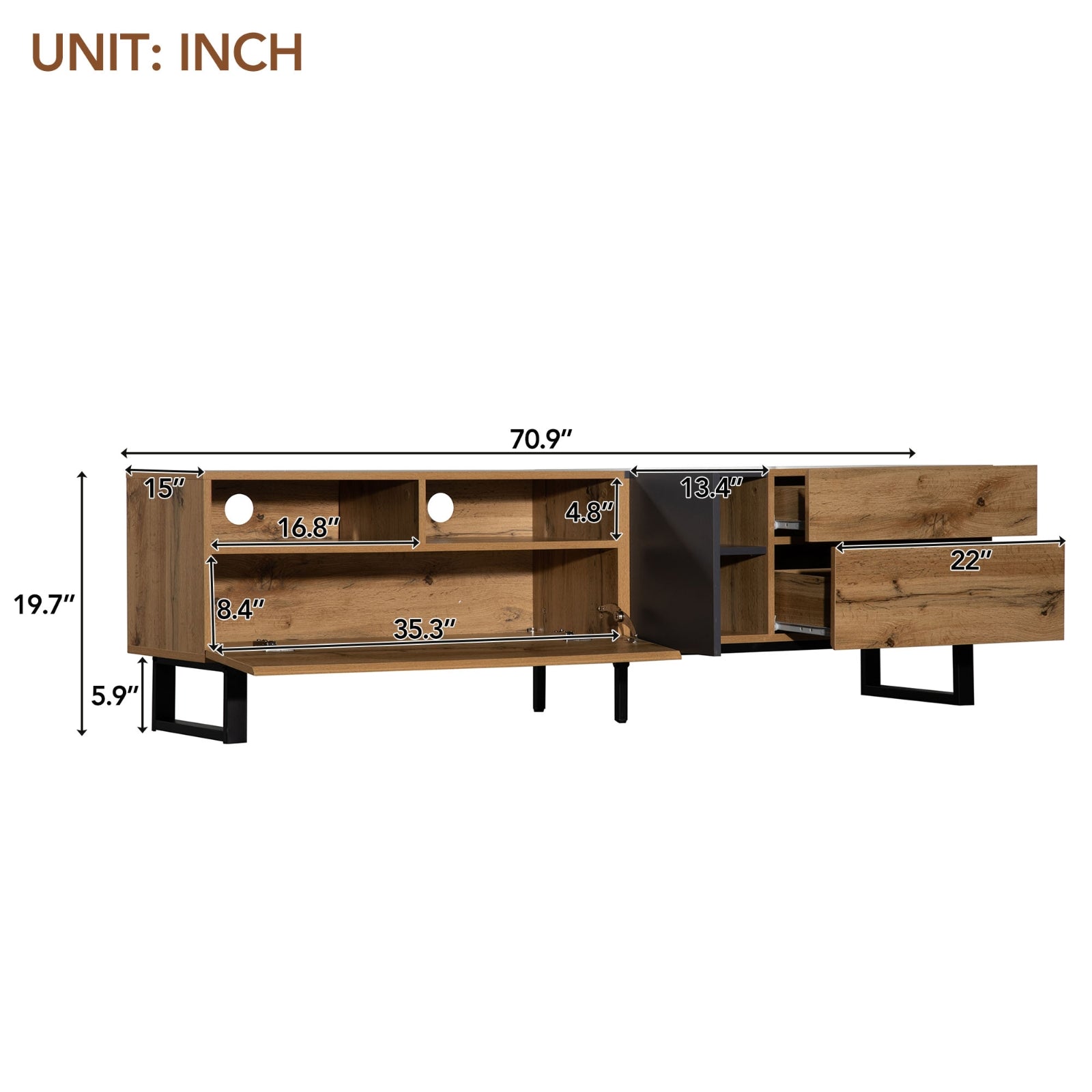 Natural Wood TV Stand