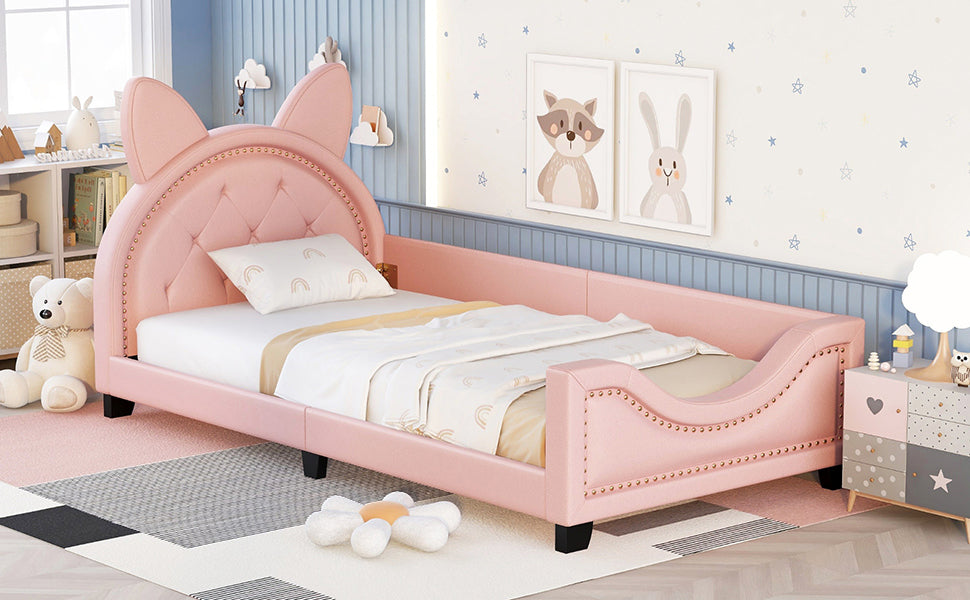 Pink Cushioned Sofa Bed