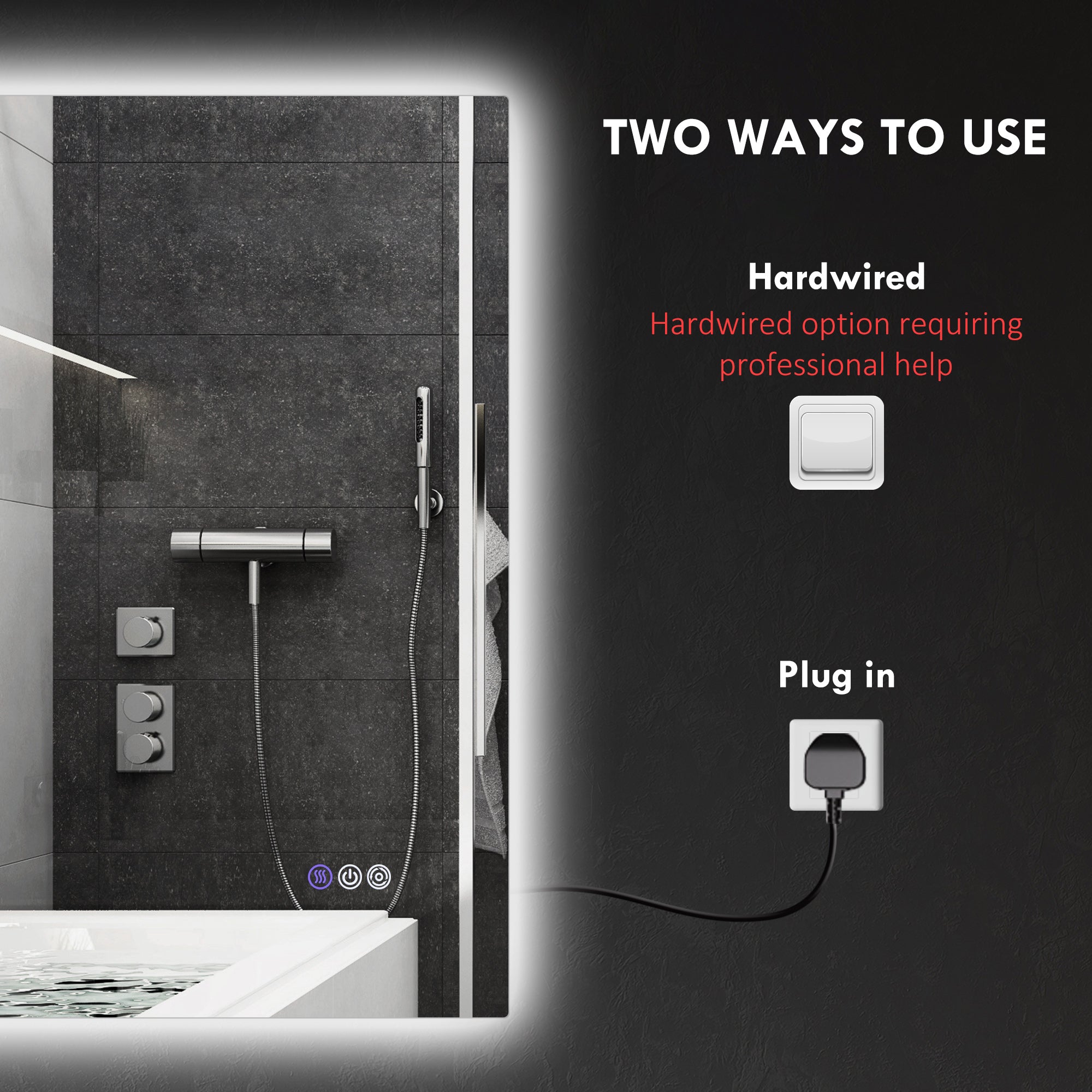 Backlit Anti-Fog Bathroom Mirror