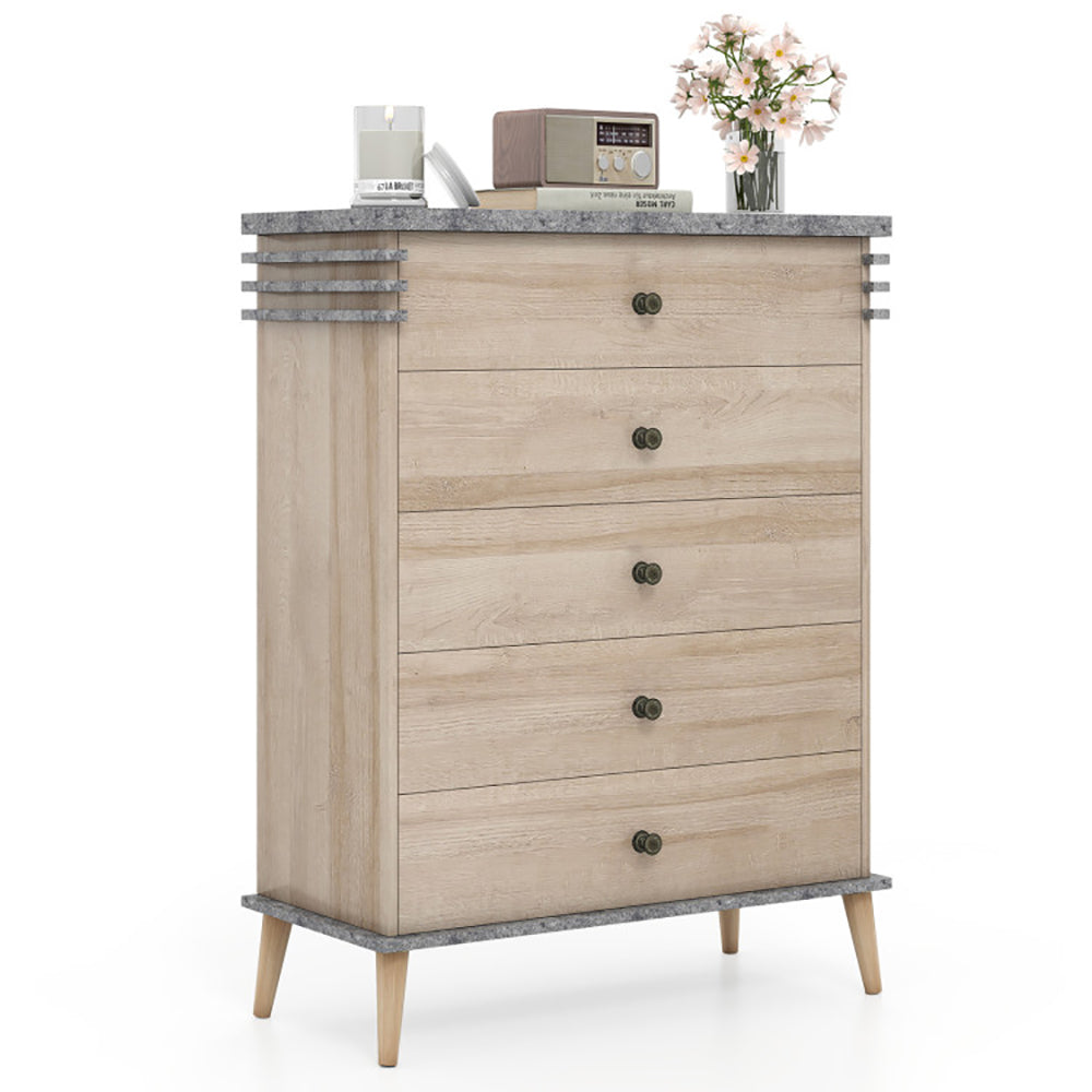 Antique Grey Tall Dresser