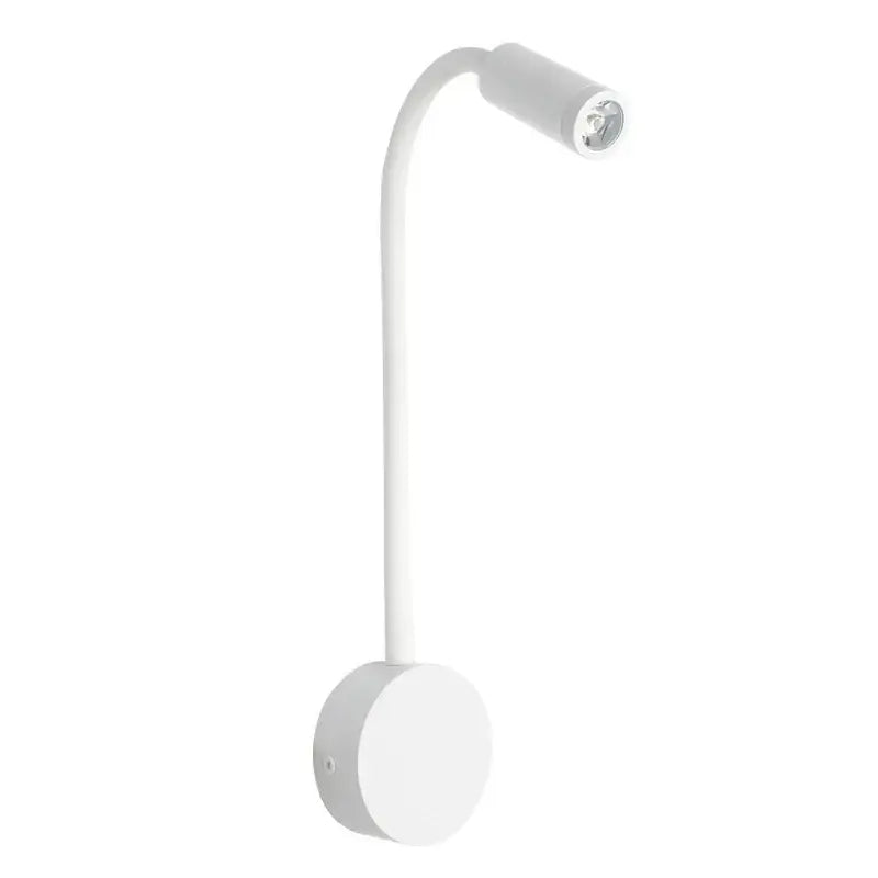 White gooseneck wall sconce with adjustable curved arm and circular base decorbites led bedside wall sconce lamp