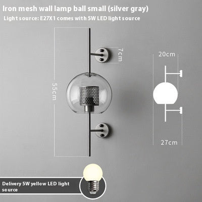 Living Room Wall Lamp Retro Creative Corridor Aisle Glass Ball Wall Lamp