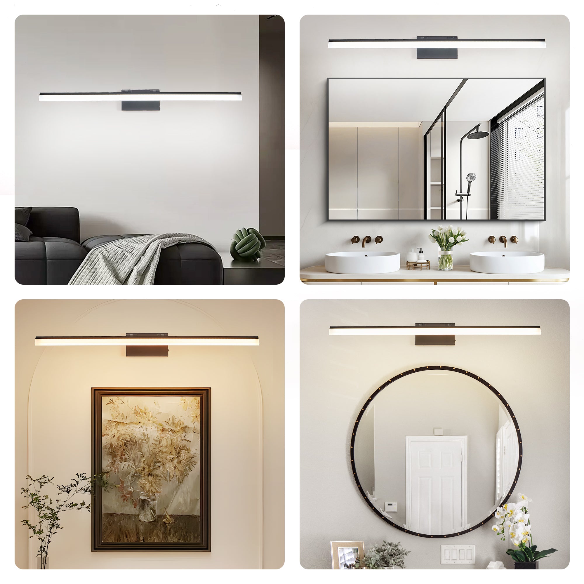Black Metal Vanity Light For Bathroom Mirrors