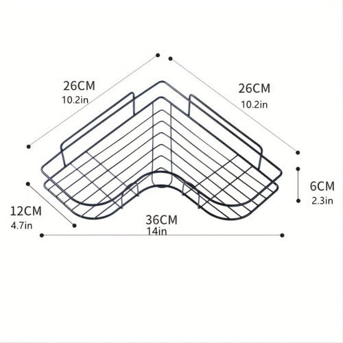 Wall Mounted Triangle Bathroom Shelf No-Punch Install