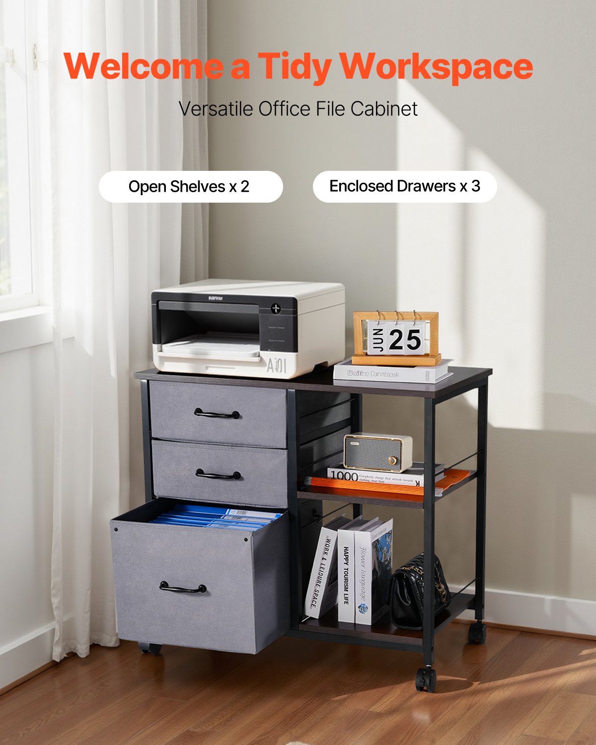 Brown Metal File Cabinet