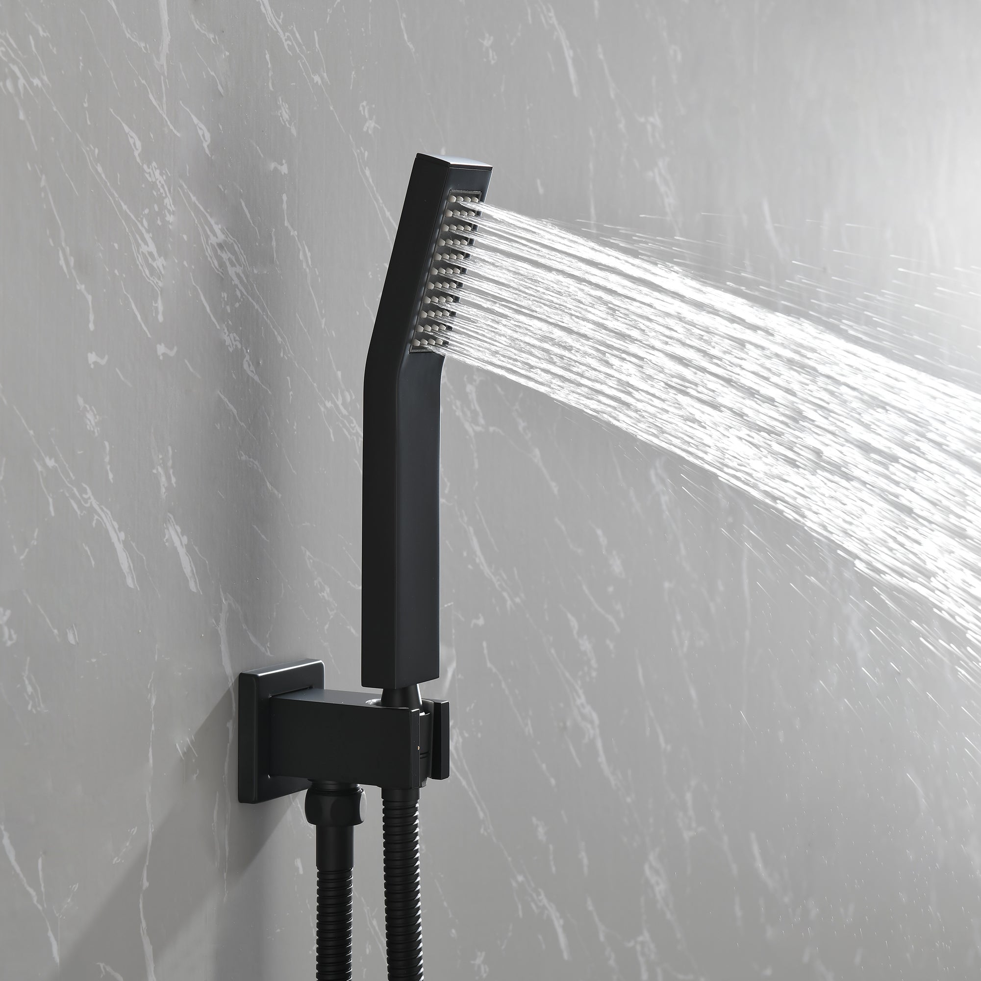 Matte Black Shower Faucet 10-Inch Handheld Spray