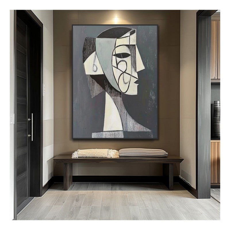 Picasso Retro Portraito Hand-Painted Oil Painting Modern Art  Picture Home Living Room Bedroom Bathroom Canvas Wall Art Decor