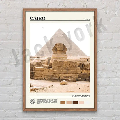 A framed decorbites canvas printings featuring the great pyramid of giza and the sphinx for living room decor
