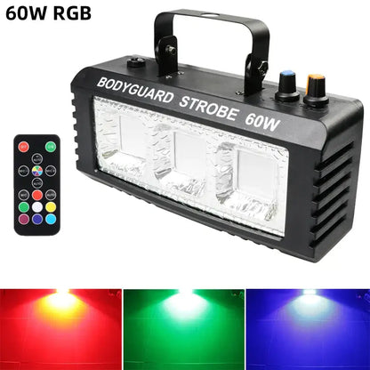 Black bodyguard strobe 60w rgb led strobe lights with three panels and carrying handle for party stage lighting decorbites led