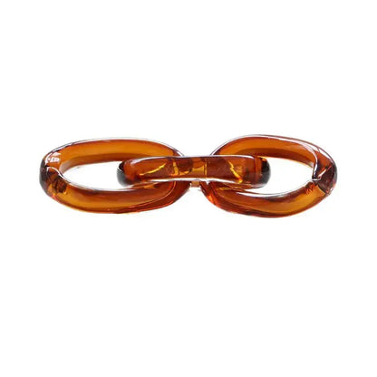 Translucent amber acrylic glass handcrafted chain buckle bracelet with glossy finish for living room decorbites decorbites glass handcrafted chain