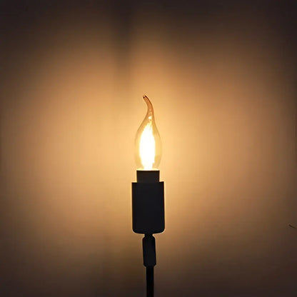 Warm glowing amber glass dimmable led filament bulb with black base for dining room decorbites dimmable led pack