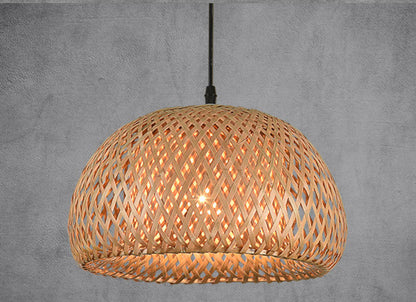 American garden bamboo woven chandelier pendant lamp in natural beige rattan with 12w wooden light for restaurants
